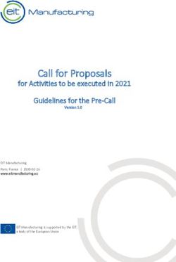 Call for Proposals for Activities to be executed in 2021 Guidelines for the Pre-Call - EIT manufacturing
