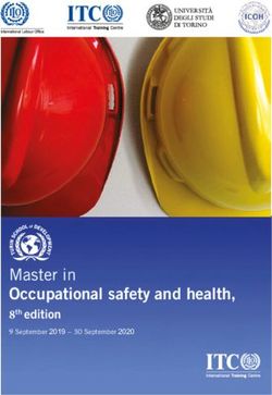 Master in Occupational safety and health, 8th edition 9 September 2019 - 30 September 2020 - International Training ...