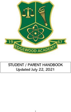 STUDENT / PARENT HANDBOOK - Updated July 22, 2021