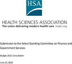 Submission to the Select Standing Committee on Finance and Government Services - Budget 2021 Consultation - Health ...