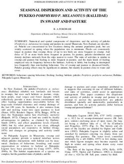 SEASONAL DISPERSION AND ACTIVITY OF THE PUKEKO PORPHYRIO P. MELANOTUS (RALLIDAE) IN SWAMP AND PASTURE