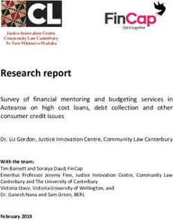 Survey of financial mentoring and budgeting services in Aotearoa on high cost loans, debt collection and other consumer credit issues Dr. Liz ...