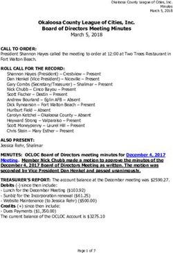 Okaloosa County League of Cities, Inc. Board of Directors Meeting Minutes