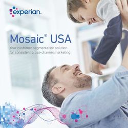 Mosaic USA Your customer segmentation solution for consistent cross-channel marketing - Experian