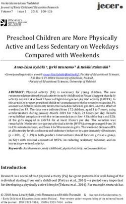Preschool Children are More Physically Active and Less Sedentary on Weekdays Compared with Weekends - Journal of Early ...