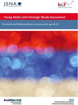 Young Adults Joint Strategic Needs Assessment - The Health and Wellbeing Needs of young adults age 18-25