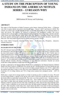 A STUDY ON THE PERCEPTION OF YOUNG INDIANS ON THE AMERICAN NETFLIX SERIES - 13 REASON WHY