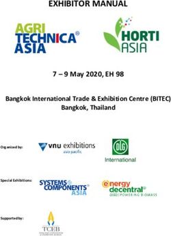 EXHIBITOR MANUAL 7 - 9 May 2020, EH 98 Bangkok International Trade & Exhibition Centre (BITEC) - AGRITECHNICA ASIA