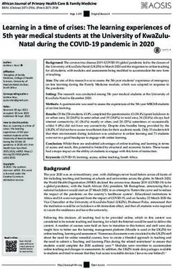 Learning in a time of crises: The learning experiences of 5th year medical students at the University of KwaZulu-Natal during the COVID-19 ...