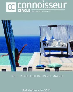 NO. 1 IN THE LUXURY TRAVEL MARKET - Media Information 2021 - the fine art of travel - Connoisseur Circle