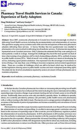 Pharmacy Travel Health Services in Canada: Experience of Early Adopters - MDPI