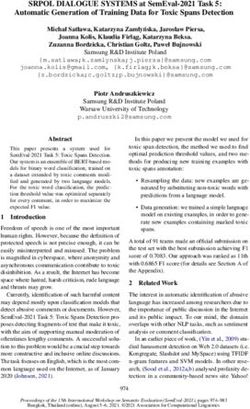 SRPOL DIALOGUE SYSTEMS at SemEval-2021 Task 5: Automatic Generation of Training Data for Toxic Spans Detection - ACL ...