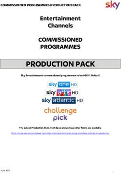 PRODUCTION PACK COMMISSIONED PROGRAMMES - Entertainment Channels