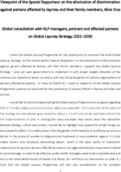 Viewpoint of the Special Rapporteur on the elimination of discrimination against persons affected by leprosy and their family members, Alice Cruz ...