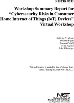 WORKSHOP SUMMARY REPORT FOR "CYBERSECURITY RISKS IN CONSUMER HOME INTERNET OF THINGS (IOT) DEVICES" VIRTUAL WORKSHOP