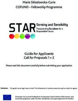 Marie Skłodowska-Curie COFUND - Fellowship Programme - Guide for Applicants Call for Proposals 1 + 2 - STAR Sensing and ...