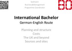 International Bachelor - German-English Route Planning and structure Costs The UK and beyond Sources and sites - Hochschule Bochum