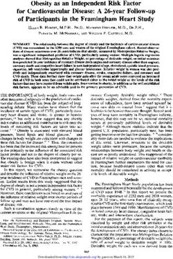 Obesity as an Independent Risk Factor for Cardiovascular Disease: A 26-year Follow-up of Participants in the Framingham Heart Study