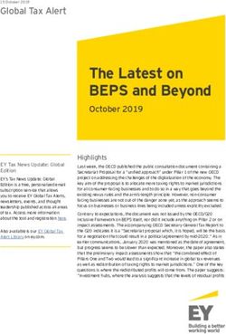 The Latest on BEPS and Beyond - October 2019