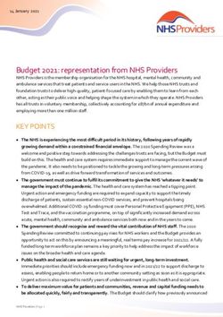 Budget 2021: representation from NHS Providers