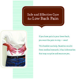 For Low Back Pain Safe and Effective Care - If you have pain in your lower back, you want the pain to stop - soon!