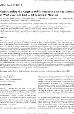 Understanding the Negative Public Perception on Vaccination in West Coast and East Coast Peninsular Malaysia - Medic UPM