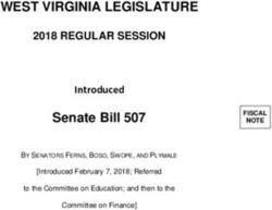 WEST VIRGINIA LEGISLATURE - Senate Bill 507 2018 REGULAR SESSION Introduced