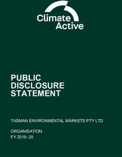 PUBLIC DISCLOSURE STATEMENT - TASMAN ENVIRONMENTAL MARKETS PTY LTD ORGANISATION FY 2019- 20