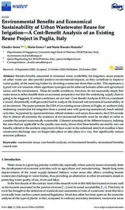Environmental Benefits and Economical Sustainability of Urban Wastewater Reuse for Irrigation-A Cost-Benefit Analysis of an Existing Reuse Project ...