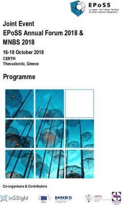 JOINT EVENT EPOSS ANNUAL FORUM 2018 & - MNBS 2018 16-18 OCTOBER 2018 CERTH THESSALONIKI, GREECE