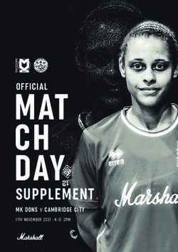 MAT CH DAY SUPPLEMENT - MK DONS v CAMBRIDGE CITY