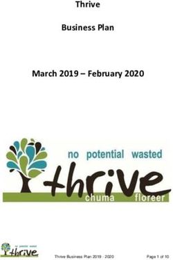 Thrive Business Plan March 2019 - February 2020 - Thrive Hout Bay