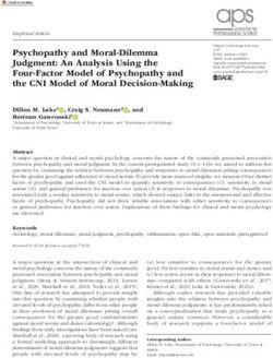 Psychopathy and Moral-Dilemma Judgment: An Analysis Using the Four-Factor Model of Psychopathy and the CNI Model of Moral Decision-Making ...