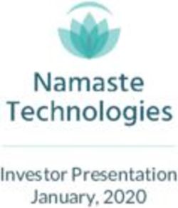 Investor Presentation January, 2020 - Namaste Technologies