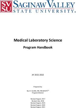 Medical Laboratory Science - Program Handbook AY 2021-2022 - Saginaw Valley State University