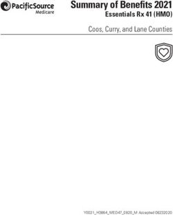 Summary of Benefits 2021 - Essentials Rx 41 (HMO) Coos, Curry, and Lane Counties - PacificSource Medicare