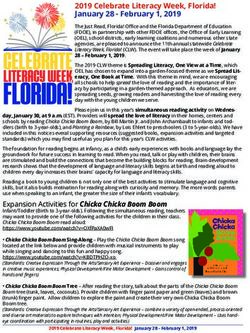 2019 Celebrate Literacy Week, Florida! January 28 - February 1, 2019 - Florida Early Learning