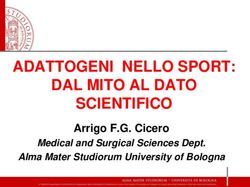 ADATTOGENI NELLO SPORT: DAL MITO AL DATO SCIENTIFICO - Arrigo F.G. Cicero Medical and Surgical Sciences Dept - Ansisa