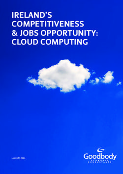IRELAND'S COMPETITIVENESS & JOBS OPPORTUNITY: CLOUD COMPUTING - JANUARY 2011