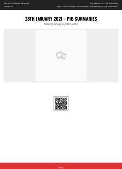 28TH JANUARY 2021 - PIB SUMMARIES - Shiksha IAS