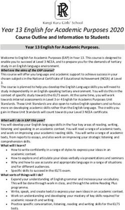 Year 13 English for Academic Purposes 2020 - Rangi Life