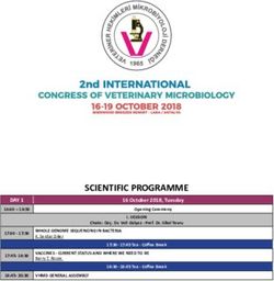 SCIENTIFIC PROGRAMME 16 October 2018, Tuesday