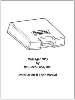 Messager MP3 by Nel-Tech Labs, Inc. Installation & User Manual