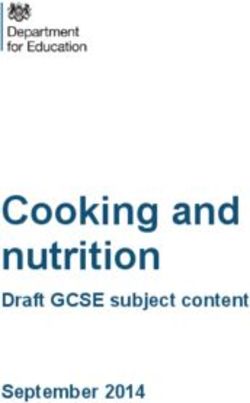 Cooking and nutrition - Draft GCSE subject content September 2014