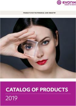 CATALOG OF PRODUCTS 2019 - PRODUCTS FOR THE PERSONAL CARE INDUSTRY - Evonik Personal Care