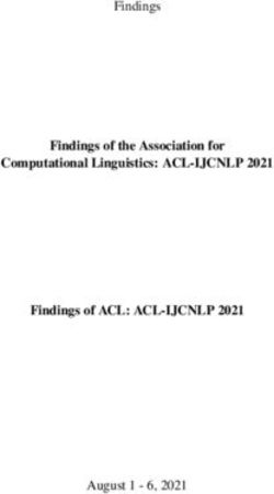 Findings of the Association for Computational Linguistics: ACL-IJCNLP 2021 Findings of ACL: ACL-IJCNLP 2021 - Findings - August 1 - 6, 2021 - ACL ...