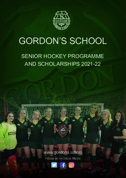GORDON'S SCHOOL SENIOR HOCKEY PROGRAMME AND SCHOLARSHIPS 2021-22 - www.gordons.school
