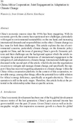 China-Africa Cooperation: Joint Engagement in Adaptation to Climate Change - Nomos eLibrary