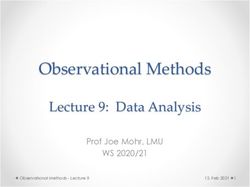 Observational Methods - Lecture 9: Data Analysis WS 2020/21 Prof Joe Mohr, LMU