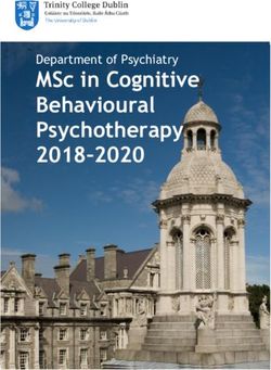 MSc in Cognitive Behavioural Psychotherapy 2018-2020 - Department of Psychiatry